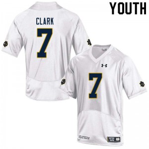 Youth Notre Dame Fighting Irish Brendon Clark #7 White Game Official Jerseys 490928-528