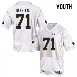 Youth Notre Dame Fighting Irish John Olmstead #71 Game White Stitched Jersey 153830-228