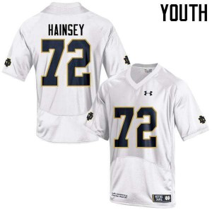 Youth Notre Dame Fighting Irish Robert Hainsey #72 White Game Stitched Jersey 147082-607