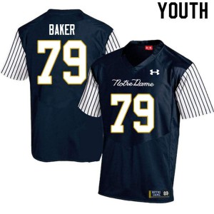 Youth Notre Dame Fighting Irish Tosh Baker #79 Navy Blue Stitched Alternate Game Jersey 117031-611