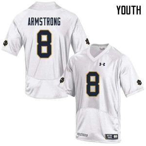 Youth Notre Dame Fighting Irish Jafar Armstrong #8 Official White Game Jerseys 633992-872