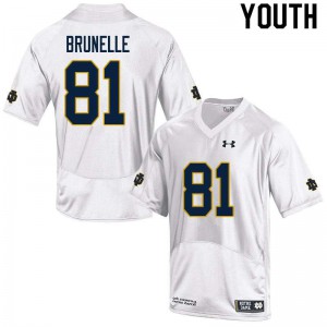 Youth Notre Dame Fighting Irish Jay Brunelle #81 Football White Game Jerseys 764443-117