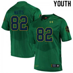 Youth Notre Dame Fighting Irish Xavier Watts #82 Official Green Game Jerseys 745043-599