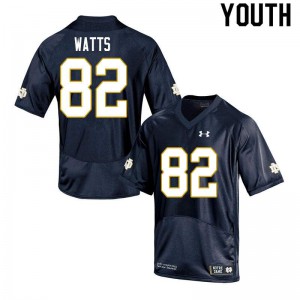Youth Notre Dame Fighting Irish Xavier Watts #82 Game Official Navy Jerseys 518495-424
