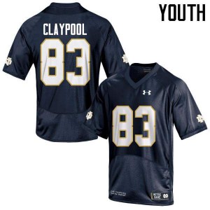 Youth Notre Dame Fighting Irish Chase Claypool #83 Navy Blue High School Game Jersey 492926-174