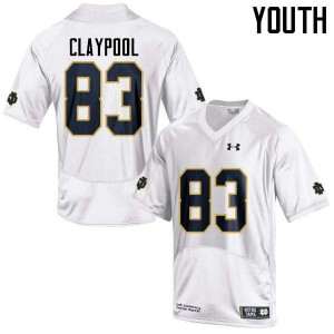 Youth Notre Dame Fighting Irish Chase Claypool #83 Game Stitched White Jersey 352115-802