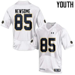Youth Notre Dame Fighting Irish Tyler Newsome #85 Game High School White Jerseys 934280-105