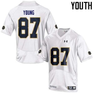 Youth Notre Dame Fighting Irish Michael Young #87 Game Official White Jerseys 404494-548