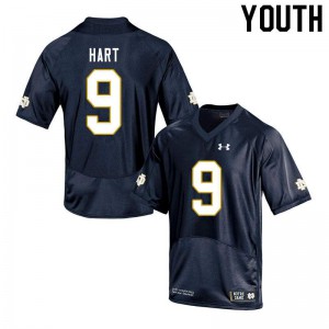Youth Notre Dame Fighting Irish Cam Hart #9 Game Navy Embroidery Jerseys 660680-264