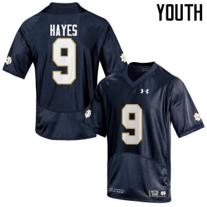 Youth Notre Dame Fighting Irish Daelin Hayes #9 Official Navy Blue Game Jerseys 635945-155