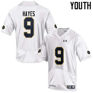 Youth Notre Dame Fighting Irish Daelin Hayes #9 Embroidery White Game Jersey 253953-733