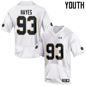 Youth Notre Dame Fighting Irish Jay Hayes #93 Stitch White Game Jersey 204488-208