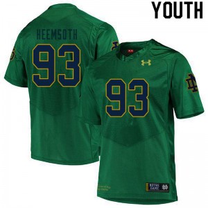 Youth Notre Dame Fighting Irish Zane Heemsoth #93 NCAA Green Game Jersey 806896-694