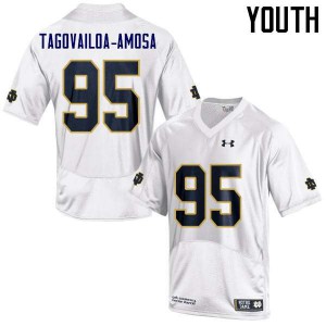 Youth Notre Dame Fighting Irish Myron Tagovailoa-Amosa #95 Game Official White Jerseys 155788-783