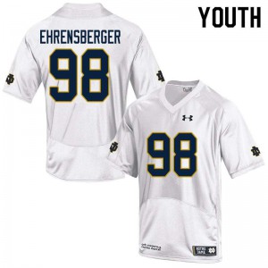 Youth Notre Dame Fighting Irish Alexander Ehrensberger #98 Game Embroidery White Jersey 682340-939