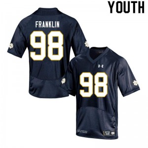 Youth Notre Dame Fighting Irish Ja'Mion Franklin #98 Stitched Game Navy Jersey 369661-527