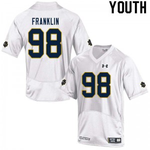 Youth Notre Dame Fighting Irish Ja'Mion Franklin #98 White Game NCAA Jersey 484934-734